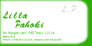 lilla pahoki business card